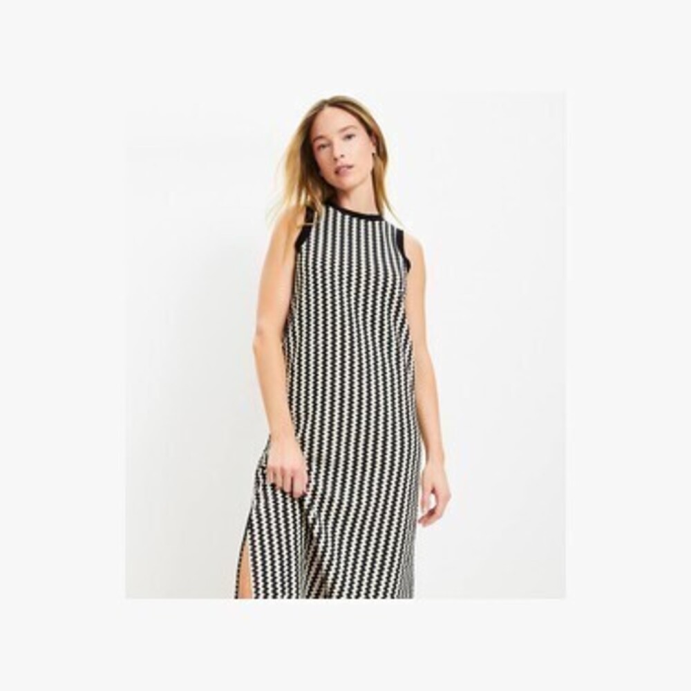 LOFT Beach Zig Zag Crochet Midi Dress